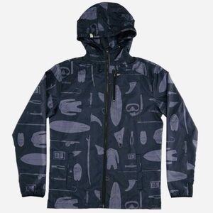 SALTY CREW Men's Breezer Tech Shell Hooded Jacket Men M Full Zip Stretch Fishing